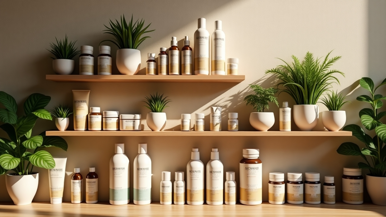 Display of eco-friendly products used at Wildandfreebeautyco